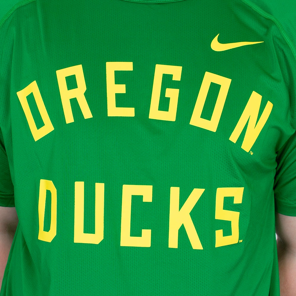 Classic Oregon O, Nike, Green, Crew Neck, Performance/Dri-FIT, Men, Premium, Oregon Duck design, T-Shirt, 928848